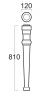 Stützfuss passend zu Waschtisch AR864/AR874 H= 81 cm