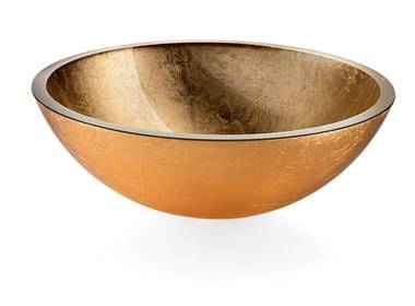 Glaswaschbecken Ø 39 cm, Gold